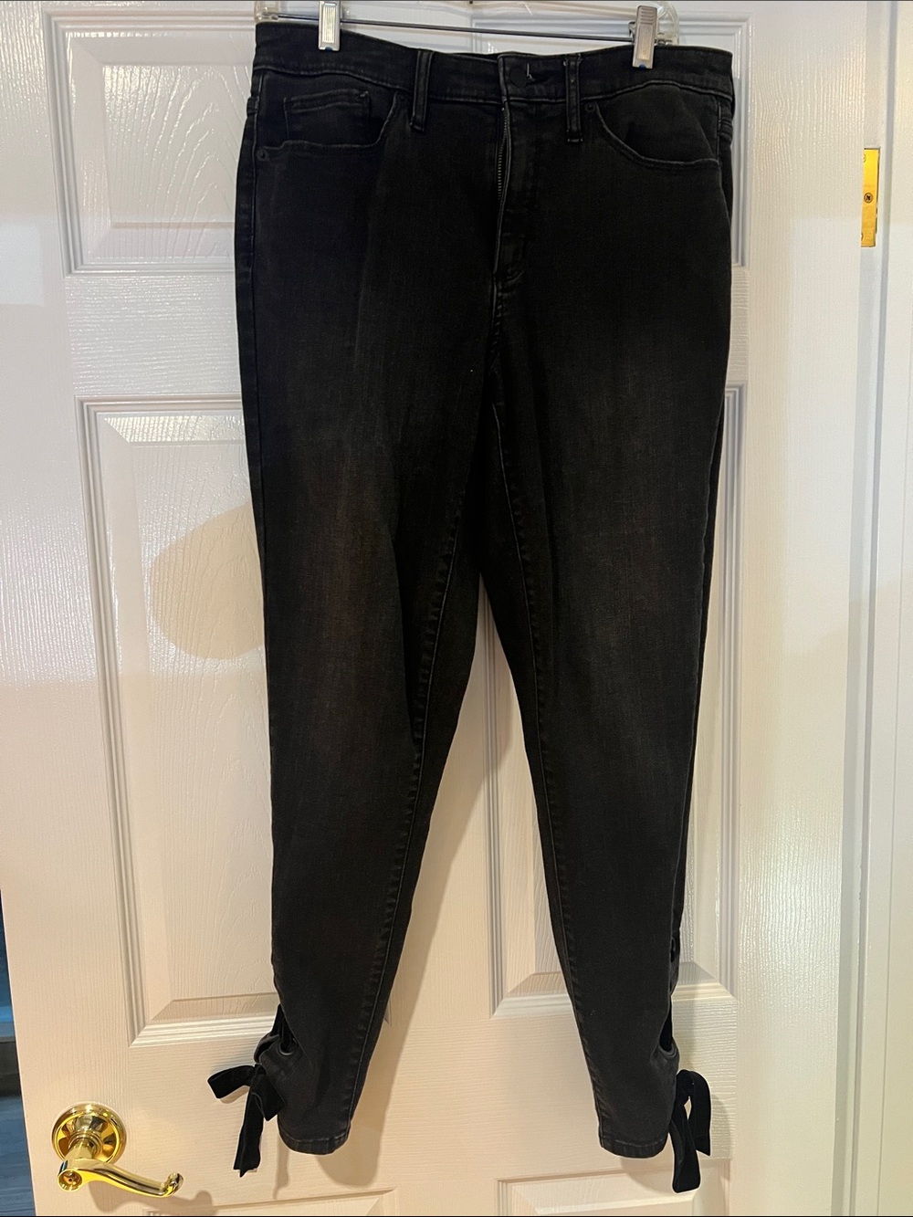 Universal Thread Black Skinny Jeans with Ankle Ties